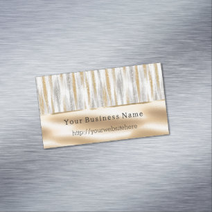 Silber Gold Glitzige Streifen Firmenname Webseite Magnetische Visitenkarte