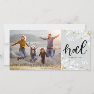 Silber & Gold Noel   Foto-Feiertagskarte Feiertagskarte