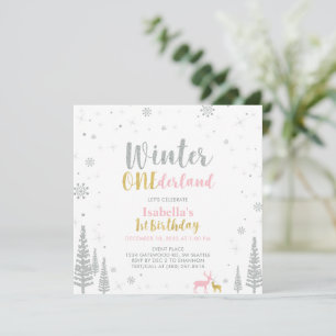 Silber & Gold Winter Onederland 1. Erster Geburtst Einladung