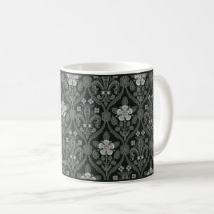 Silber Gothic Revival Rosen und Lilien Kaffeetasse