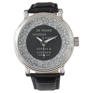 Silber-Grau-Diamanten-Jubiläumsuhr Armbanduhr