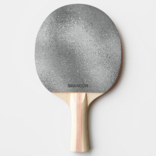Silber-graue, schimmernde Glasstruktur Tischtennis Schläger