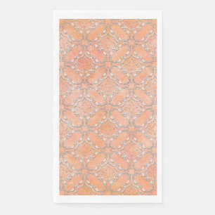 Silber-Graurosa-Orange-Metallmuster Serviette