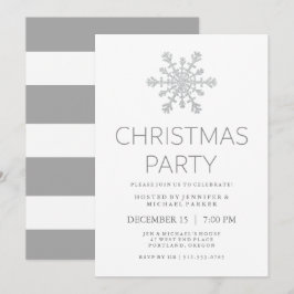 Silber Imitat Glitzer Schneeflocken Weihnachtsfest Einladung