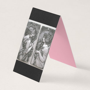 Silber ,Jugendstil ,Design, Frauen,Mucha,Schönhei Visitenkarten