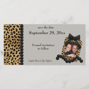 Silber Leopard und Schwarze Perlen Save the Date