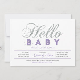 Silber | Mädchen, moderne Typografie Kinderdusche Einladung