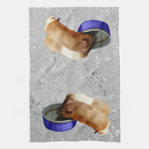 Silber-Meerschweinchen-Design, Geschirrtuch