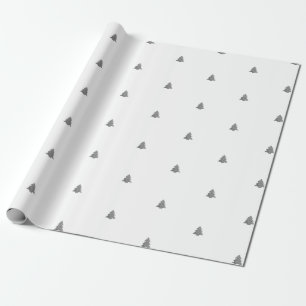 Silber Metall Weihnachtsbaum weißer Hintergrund Geschenkpapier