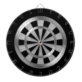 Silber Metallic & Schwarz Dartscheibe