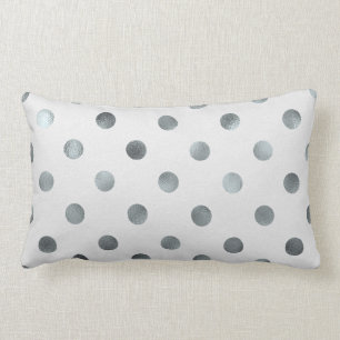 Silber Metallische Imitat Fohlen Große Polka Dot  Lendenkissen