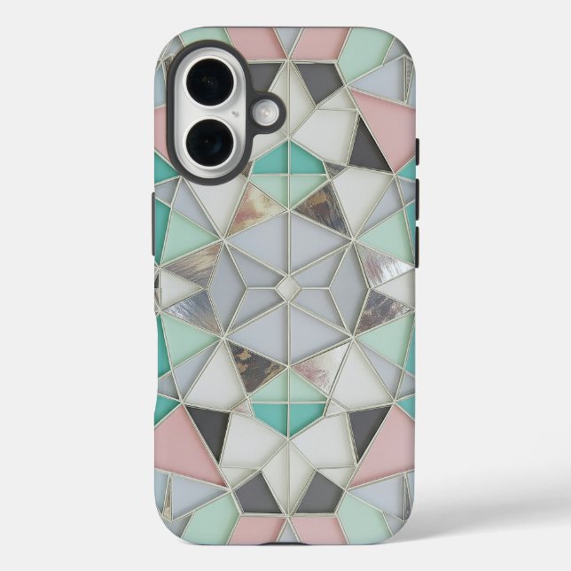 silber mit einem Hauch von Rosa iPhone 16 Hülle (Rückseite)