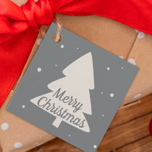 Silber mit weißem Kiefer und Schneeflocken Weihnac Geschenkanhänger