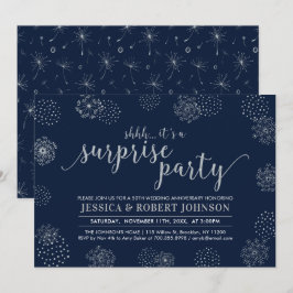 Silber | Moderne Überraschung 25. Hochzeitstag Einladung