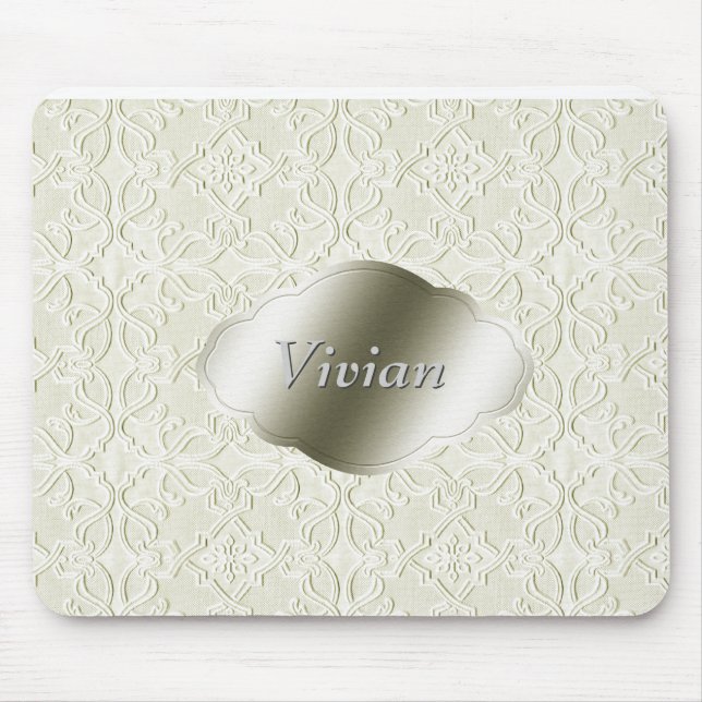 Silber Namensschild Mousepad (Vorne)