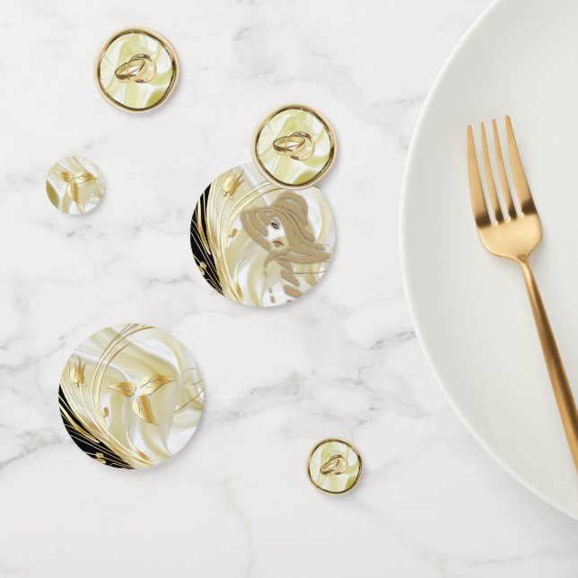 Silber oder Gold Abstrakte Blume auf - Seide und K Konfetti (Gruppe)