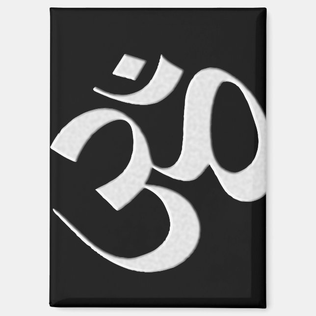 Silber Om  Magnet (Vorderseite)