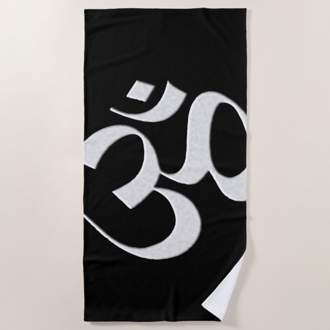 Silber Om  Strandtuch (Vorderseite)