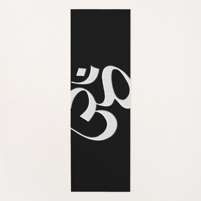 Silber Om  Yogamatte (Vorderseite)