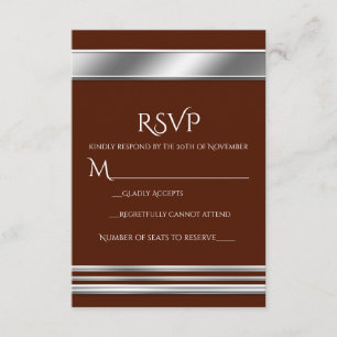 Silber-Platin-Glanz Elegante RSVP-Karte - JEDER FA RSVP Karte