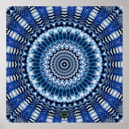 Silber plätschert Mandala Poster