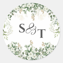 Silber-Reben: Mit Monogramm botanischer Aufkleber