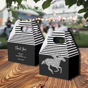 Silber-Rennpferd Schwarz-Weiß-Gestreift Geschenkschachtel