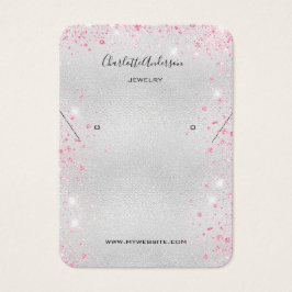 Silber-Rosa-Glitzer Ohrringe Foto-Display-Karte