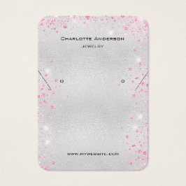 Silber-Rosa-Glitzer Ohrringe Foto-Display-Karte