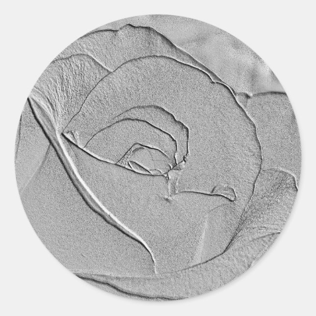 Silber-Rose 1 Runder Aufkleber (Vorderseite)