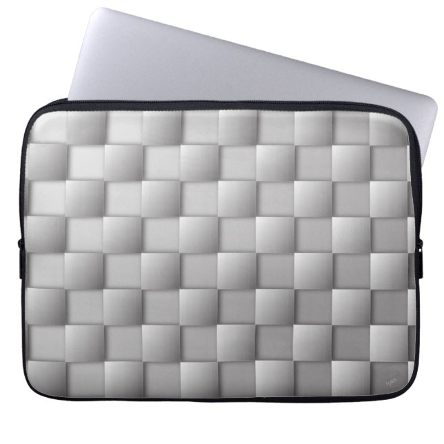 Silber-Schachbretts Laptop-Sieb Laptopschutzhülle (Vorderseite)