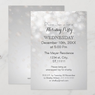 Silber-Schneeflocken und Bokefeier Einladungen