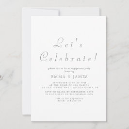 Silber Schrift Elegante Party Einladung