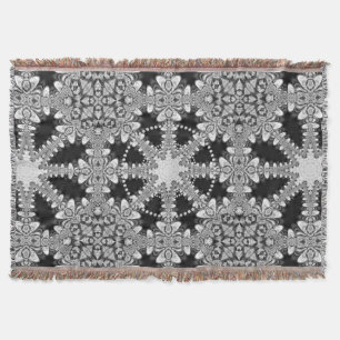 Silber + Schwarz Arabesque geometrische Mandala-De Decke