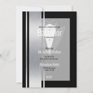 Silber, Schwarzweißstreifen Save the Date