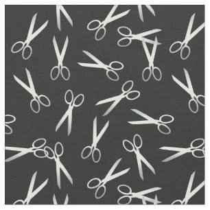 Silber Scissors Muster Stoff