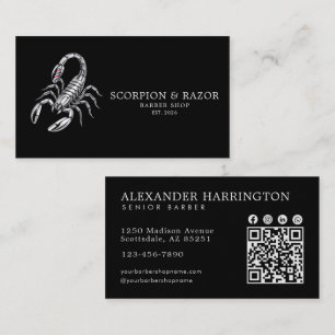 Silber Skorpion Professioneller Friseursalon Qr Co Visitenkarte