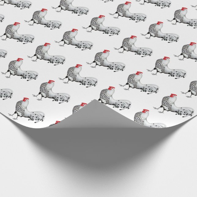 Silber Spangled Hamburg-Hahn-Packpapier Geschenkpapier (Ecke)