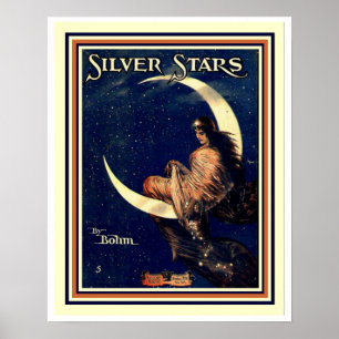 Silber spielt durch Bohm Kunst Nouveau Plakat 16 x