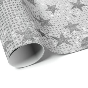Silber spielt Mond-himmlische Himmel-Paillette Geschenkpapier