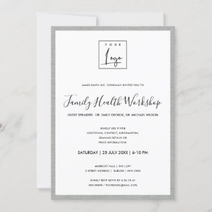 SILBER STAHL GRAU IHR LOGO WORKSHOP GALA VERANSTAL EINLADUNG