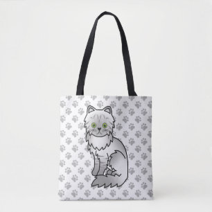 Silber Tabby Chinchilla Perser Süße Katze & Pfoten Tasche