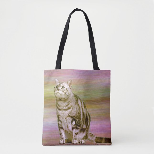 Silber-Tabby-Katze Tasche (Vorderseite)