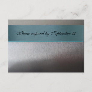 Silber und Aqua Blue uAwg mit Umschlag RSVP Karte
