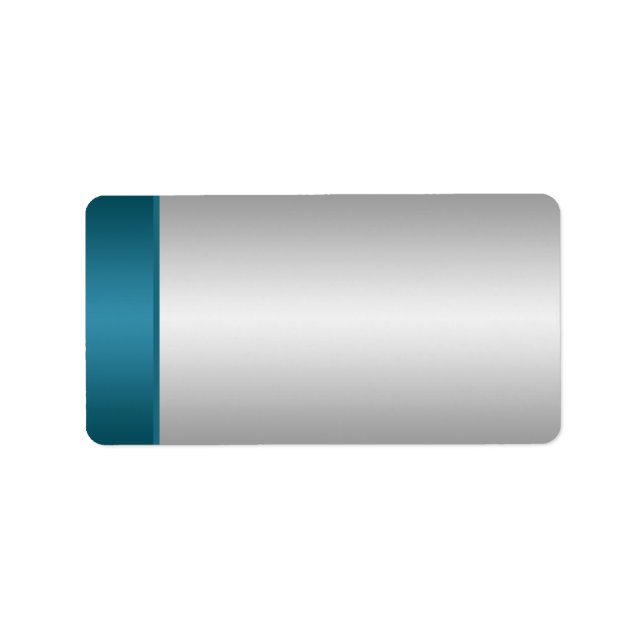 Silber- und Aquamarin-Adressetikett - Leer Adressaufkleber (Vorne)