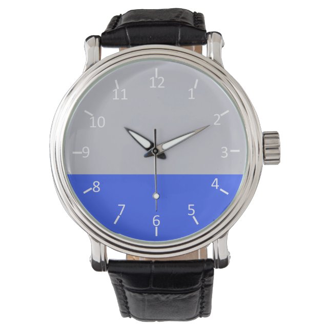 Silber und Blau Armbanduhr (Vorderseite)