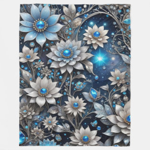Silber und Blau Fleecedecke