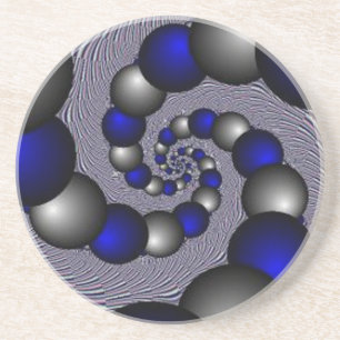 Silber und Blau Perlen bis unendlich Getränkeuntersetzer