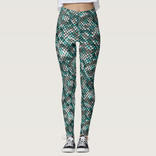 Silber- und Blau-Strass-Look Leggings