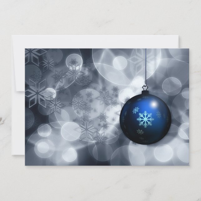 Silber und Blau Weihnachtskarte Feiertagskarte (Vorderseite)
